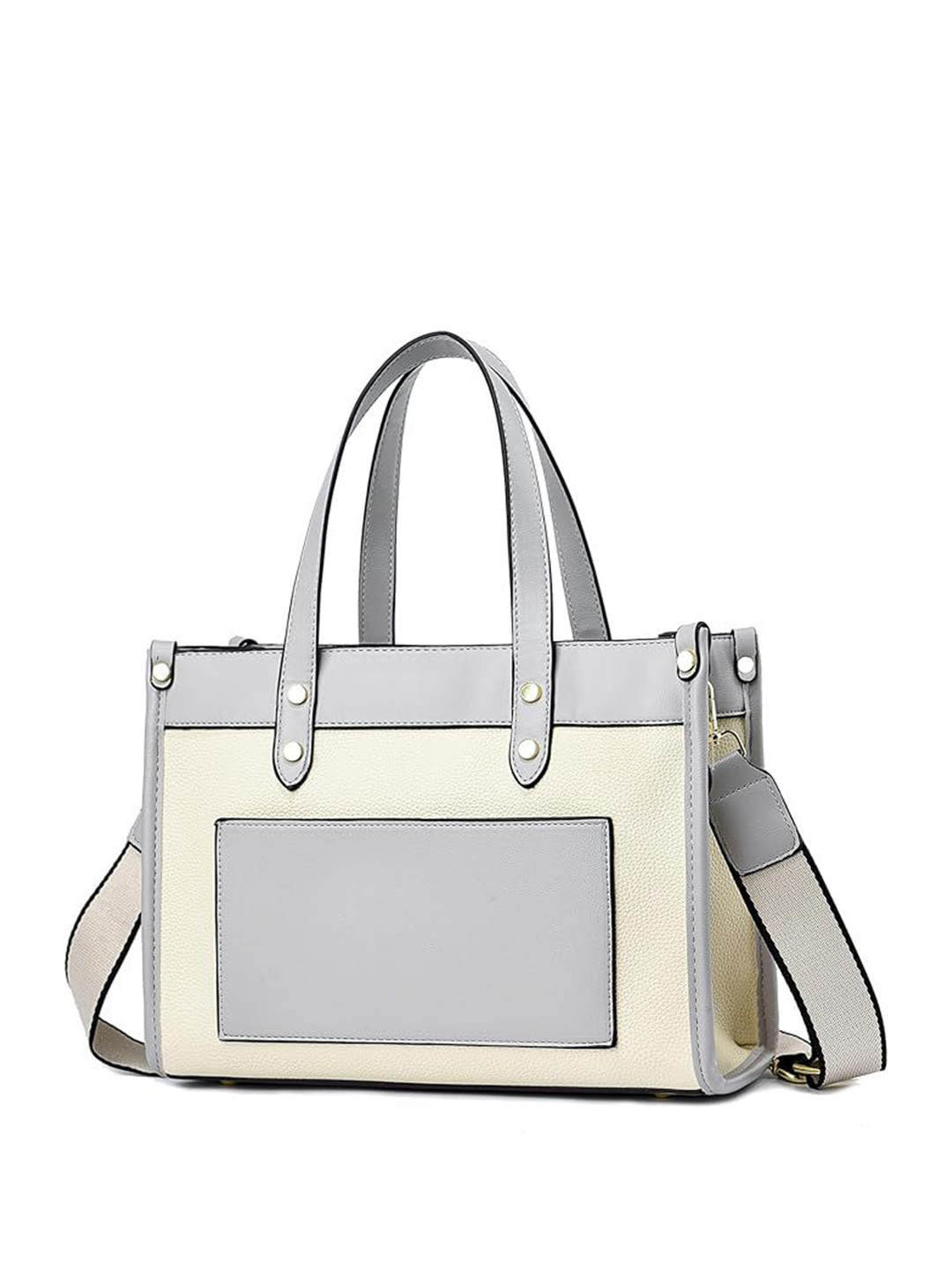 Mast & Harbour Colourblocked PU Structured Satchel Purse With Cut Work