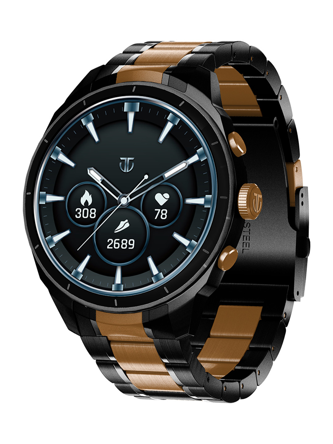 Titan Heritage 1.43 AMOLED Stainless Steel Working Crown 3D UI IP68 BT Calling Smart Watch