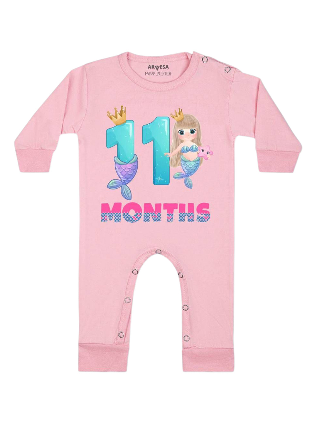 Arvesa Infants 11 Months Printed Round Neck Bodysuits