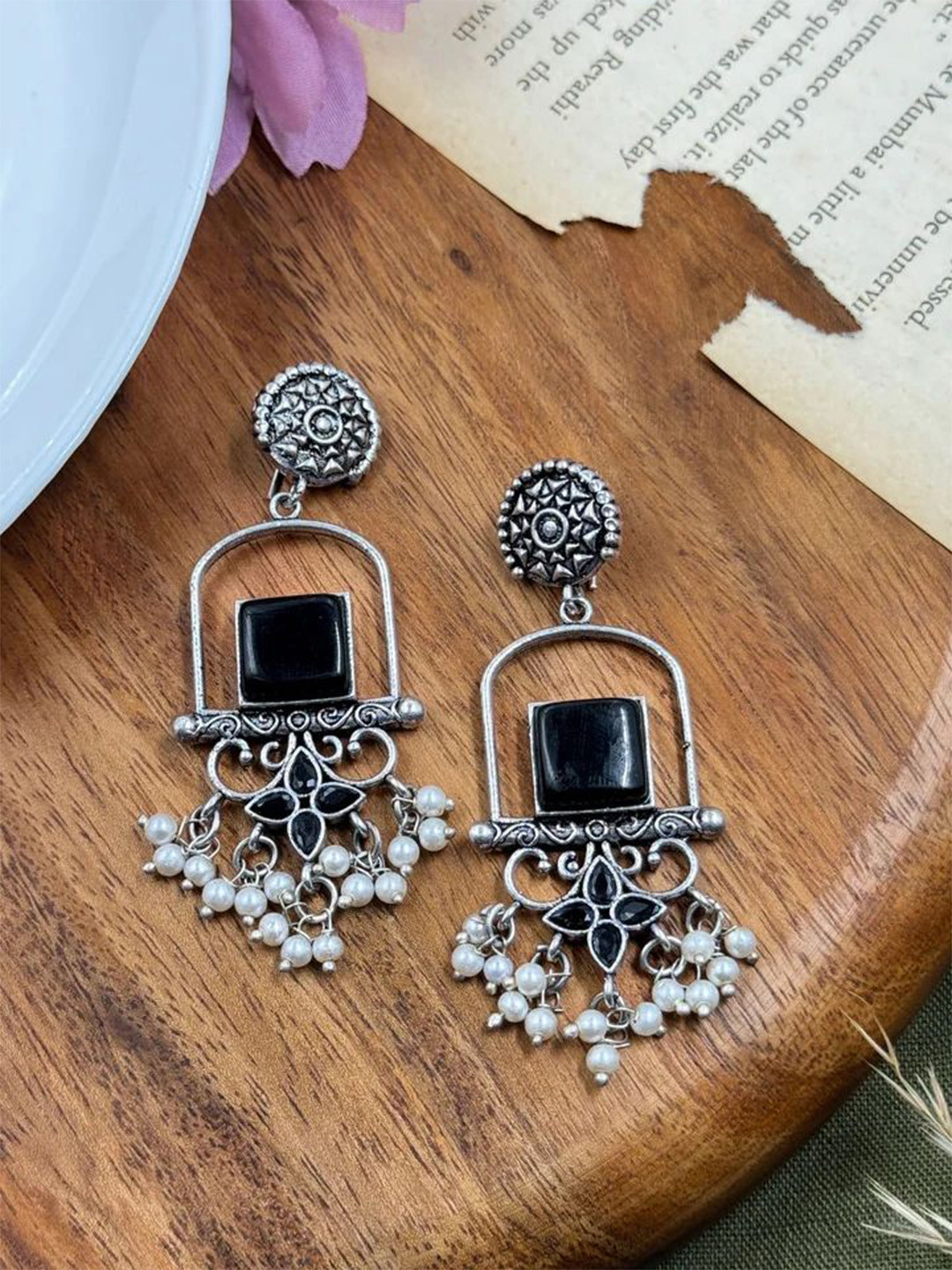 NAMAN ARTS Square Drop Earrings