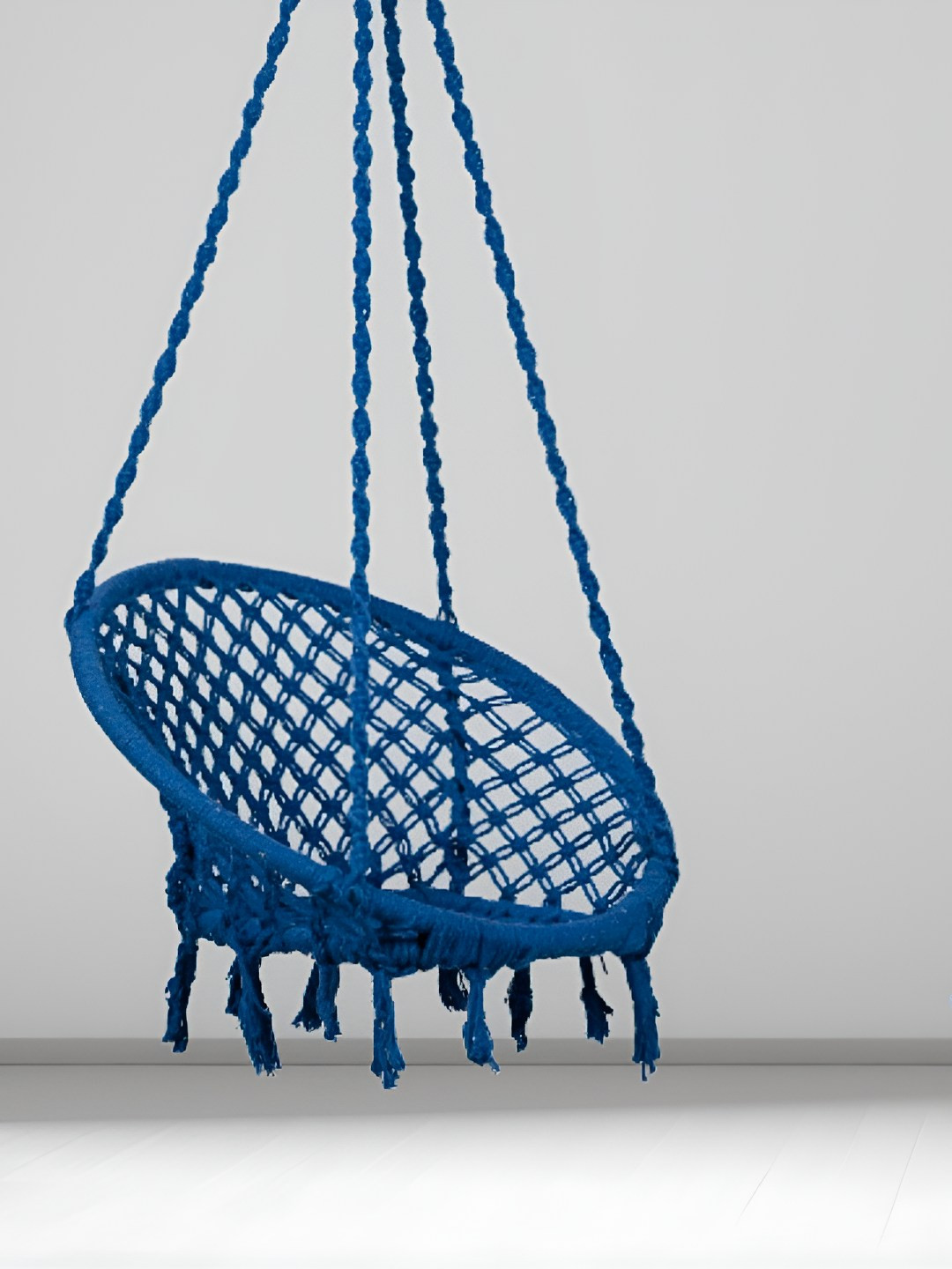 Swingzy Blue Round Shaped Cotton Hammock Swing