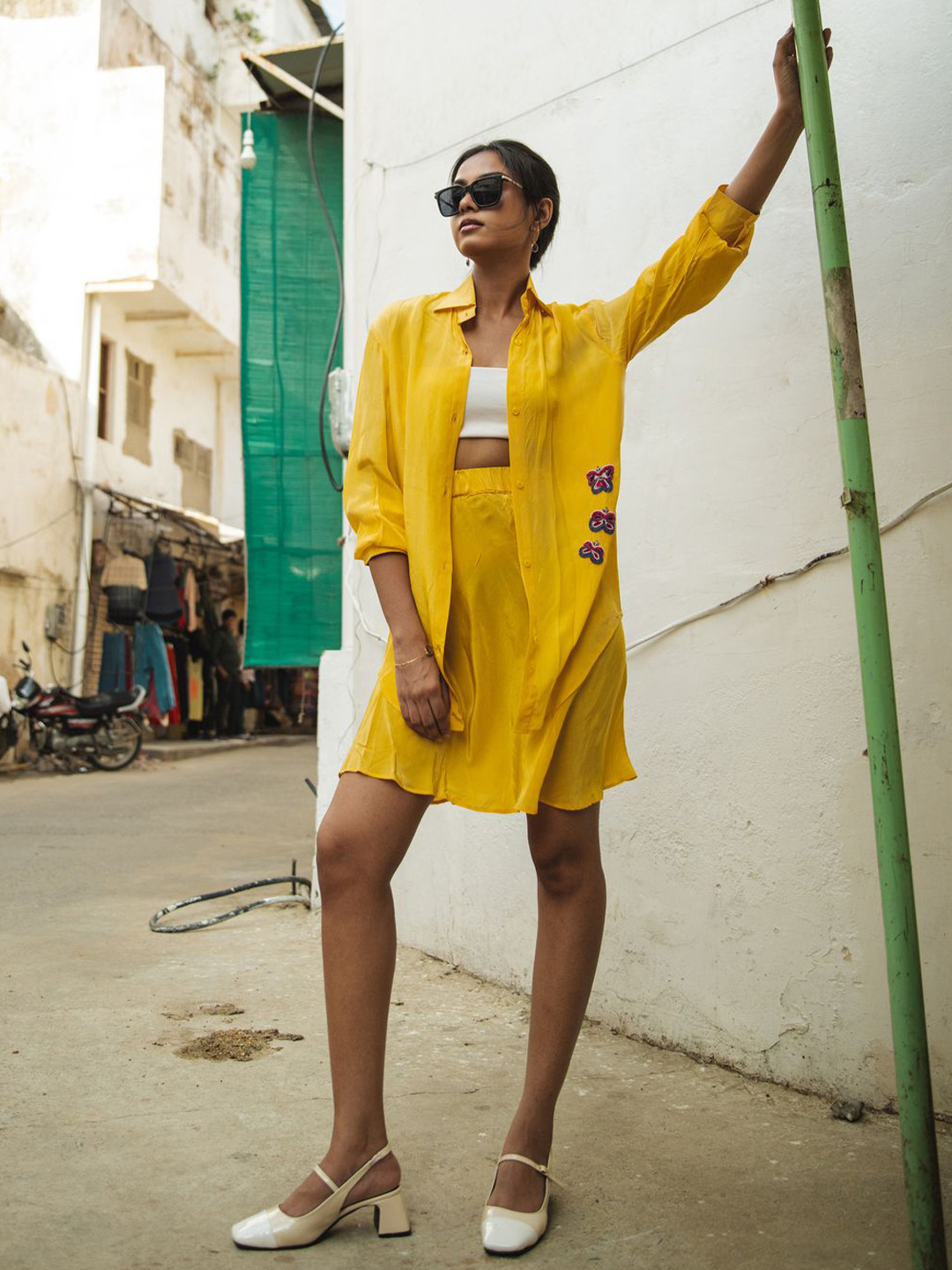 IMROZ HOUSE Women Roll-Up Sleeves Shirt Style Top