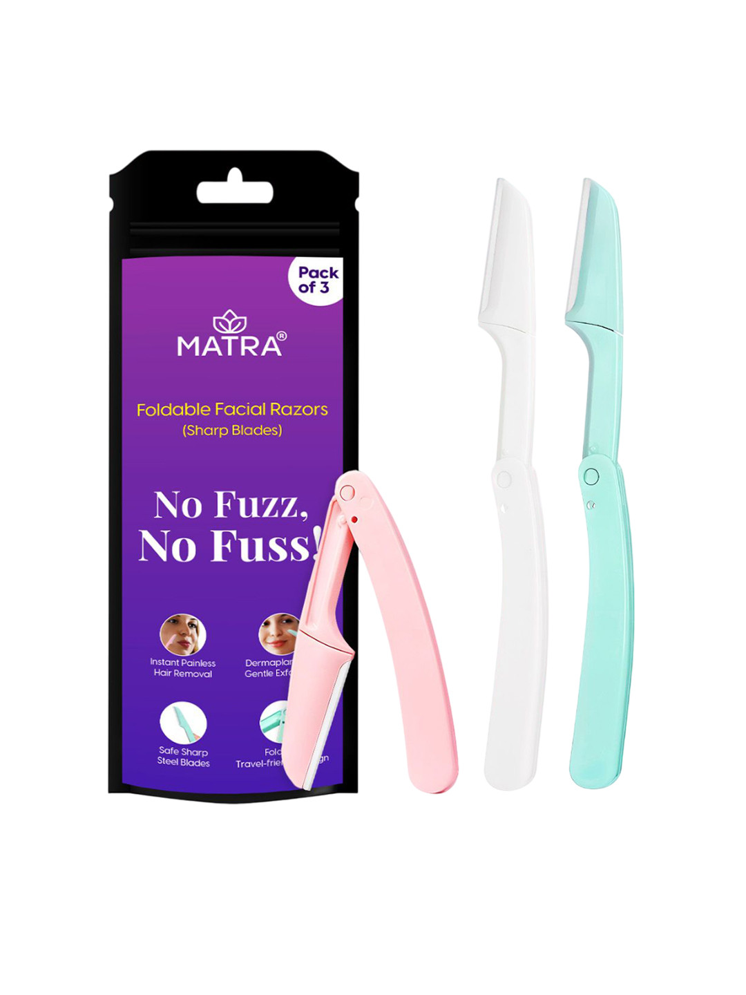 MATRA Set Of 3 Foldable Face & Eyebrow Razors