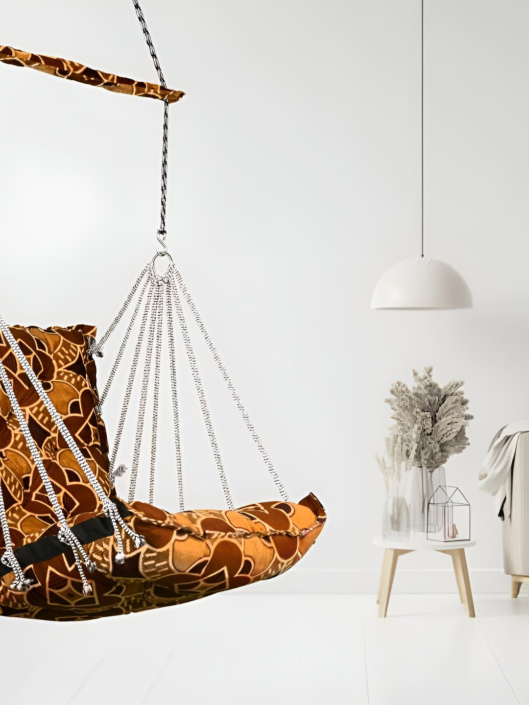 Swingzy Yellow & Maroon Hammock Hanging Swing With Cushion