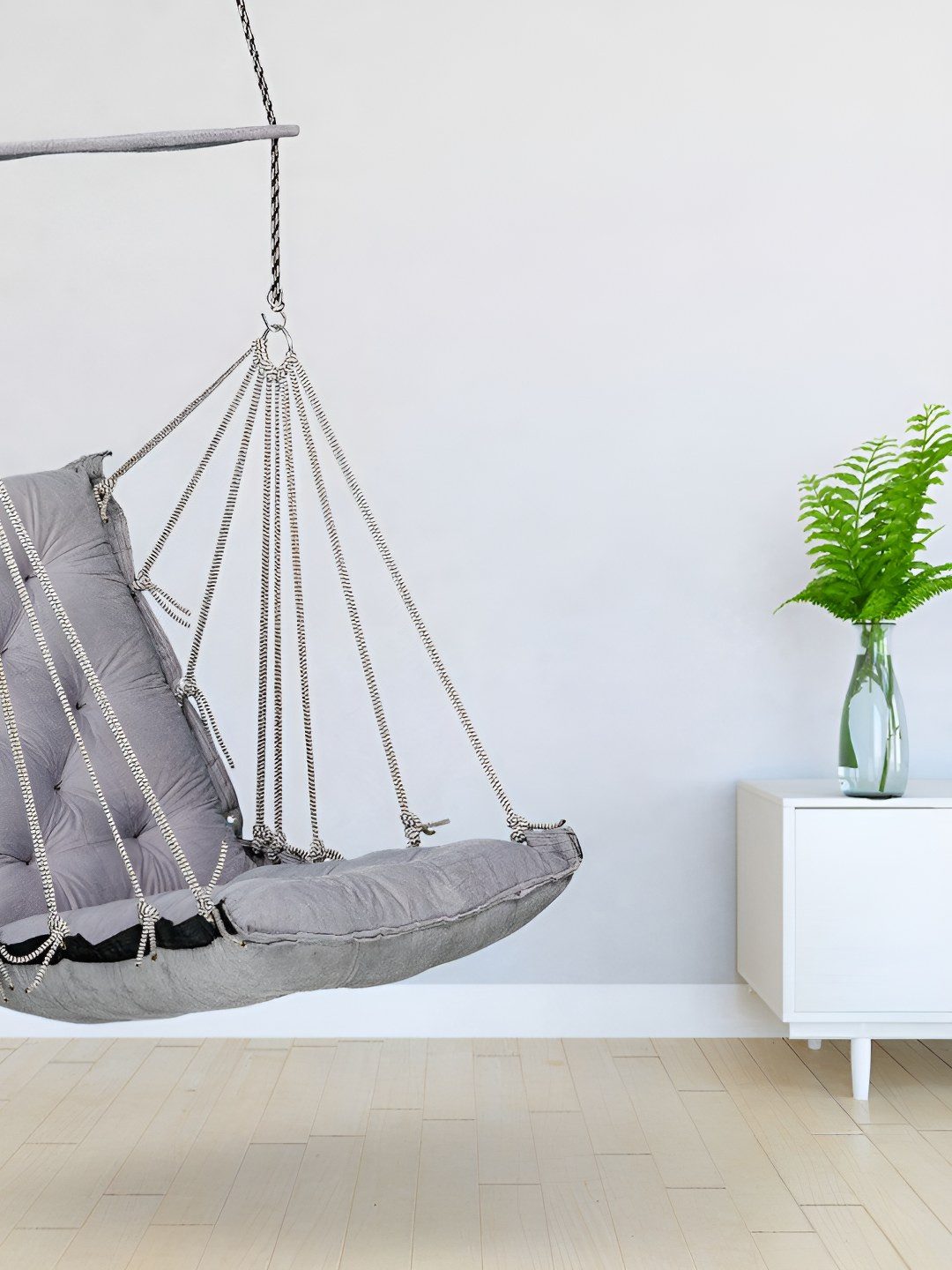 Swingzy Grey Square Shaped Hammock Swing With Cushion