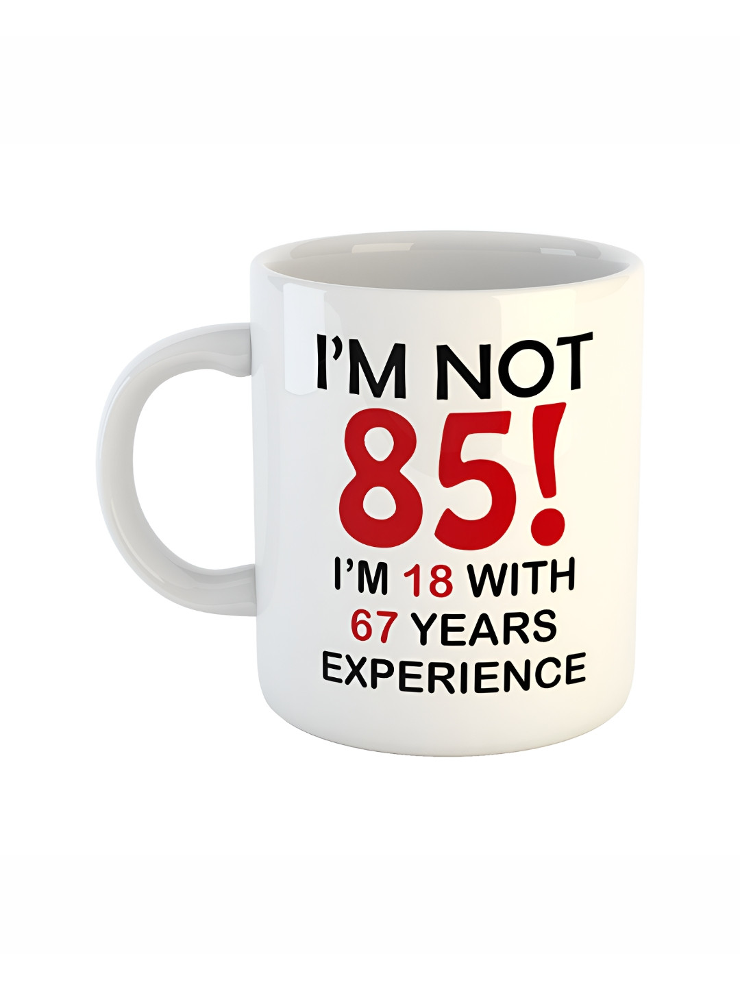 ARTBUG Ele, Dog & the Og Cat White Typography Ceramic Microwave Safe Mug-325ml