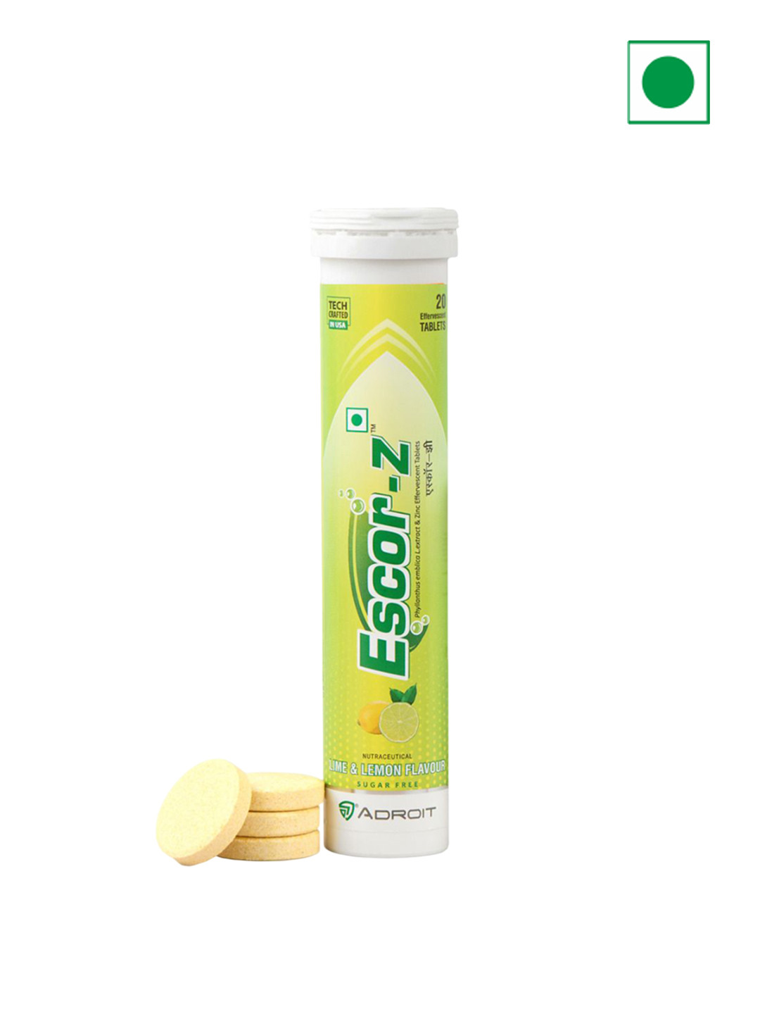 ESCOR-Z Immunity Tablets - Vitamin C Lime & Lemon Flavour - 20 Tablets