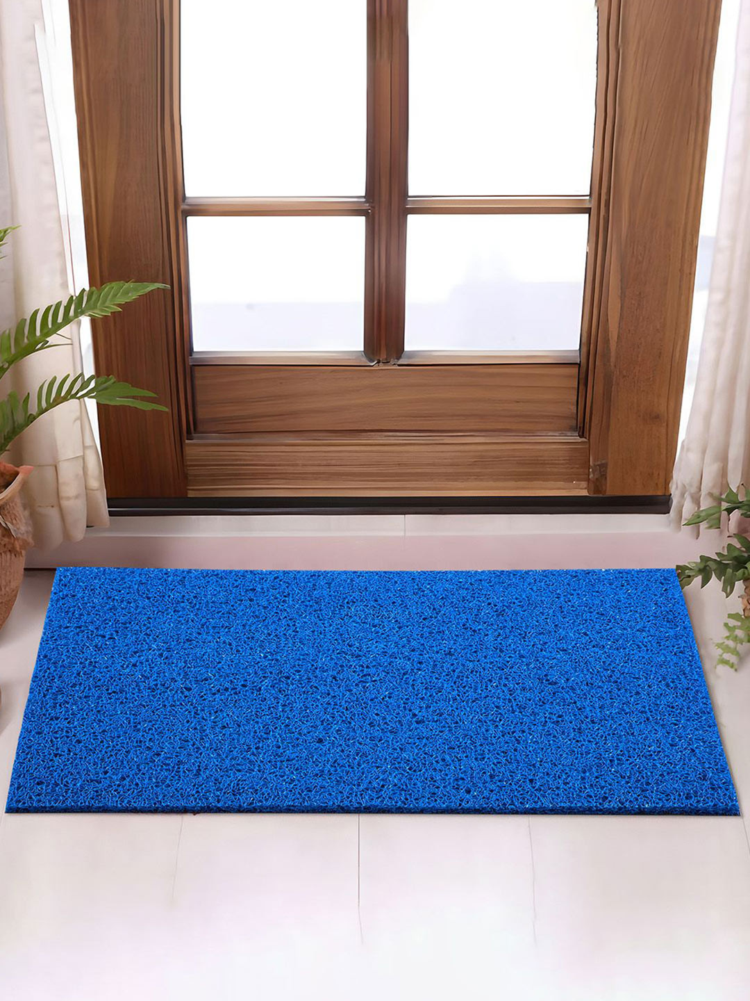 Kuber Industries Blue Water Absorbing Door Mat