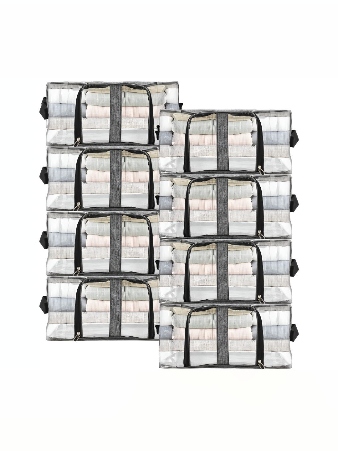 Panchhi Store Grey 8 Pieces Reusable Multi-Utility Organisers