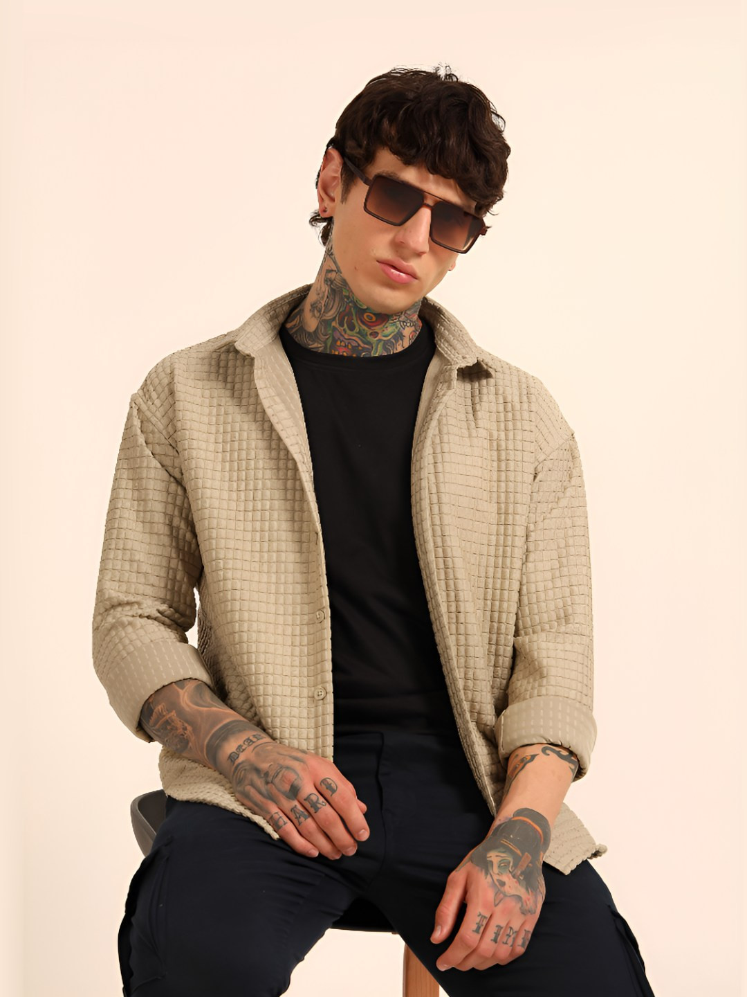 Bushirt Spread Collar Oversized Fit Bubble Shacket