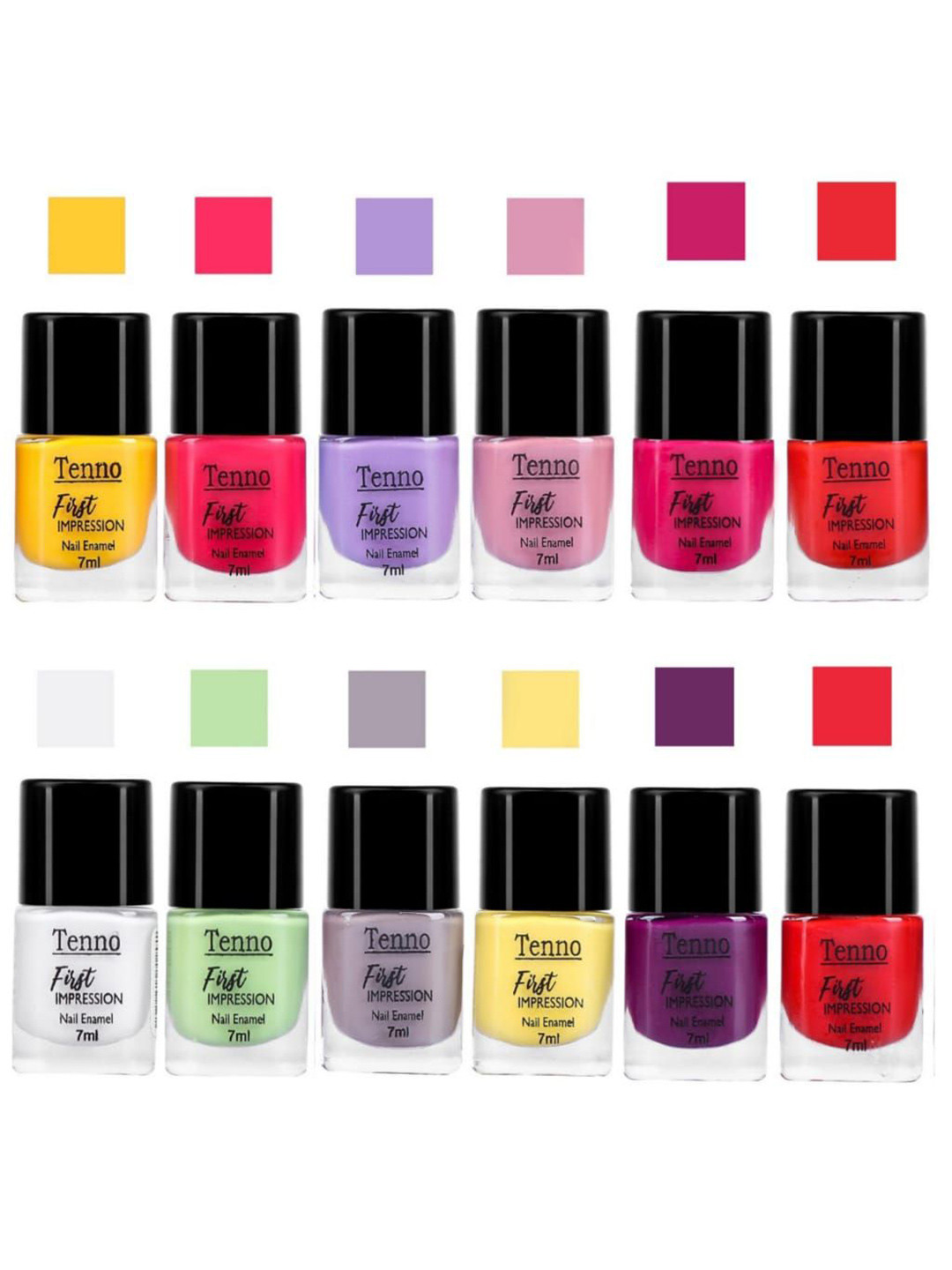 Tenno Set Of 12 First Impression Nail Enamel - 7 ml - Combo  19