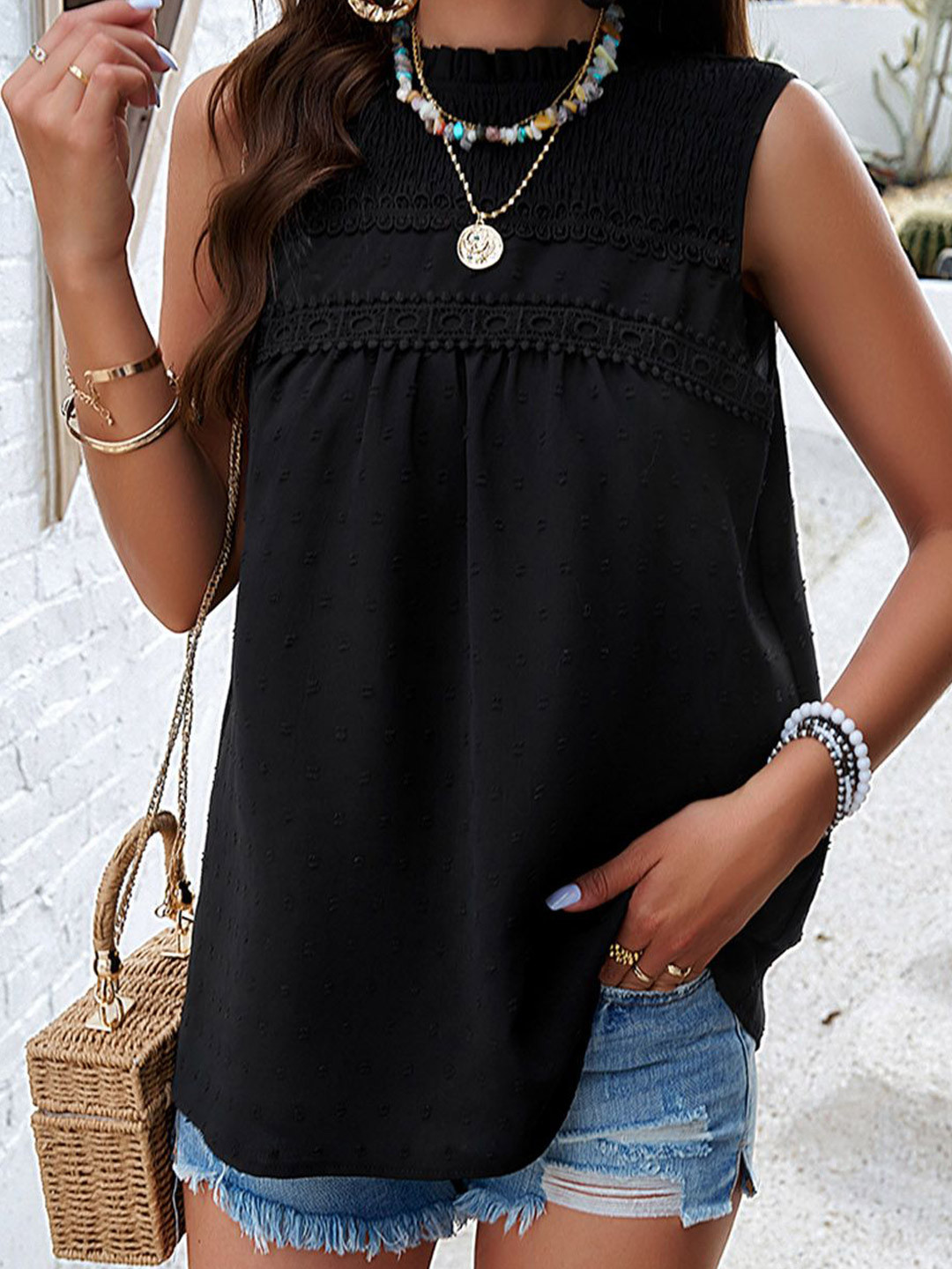 JC Mode Woman Self Design A-Line Longline Top