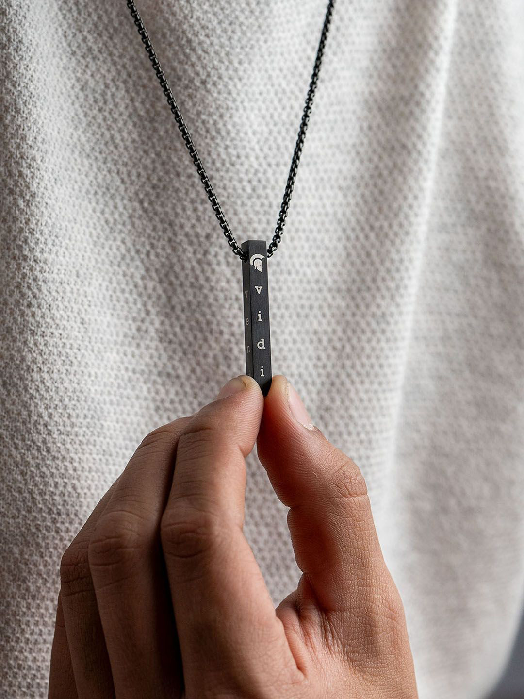 Mesmerize Men Stainless Steel Bar Pendant With Chain