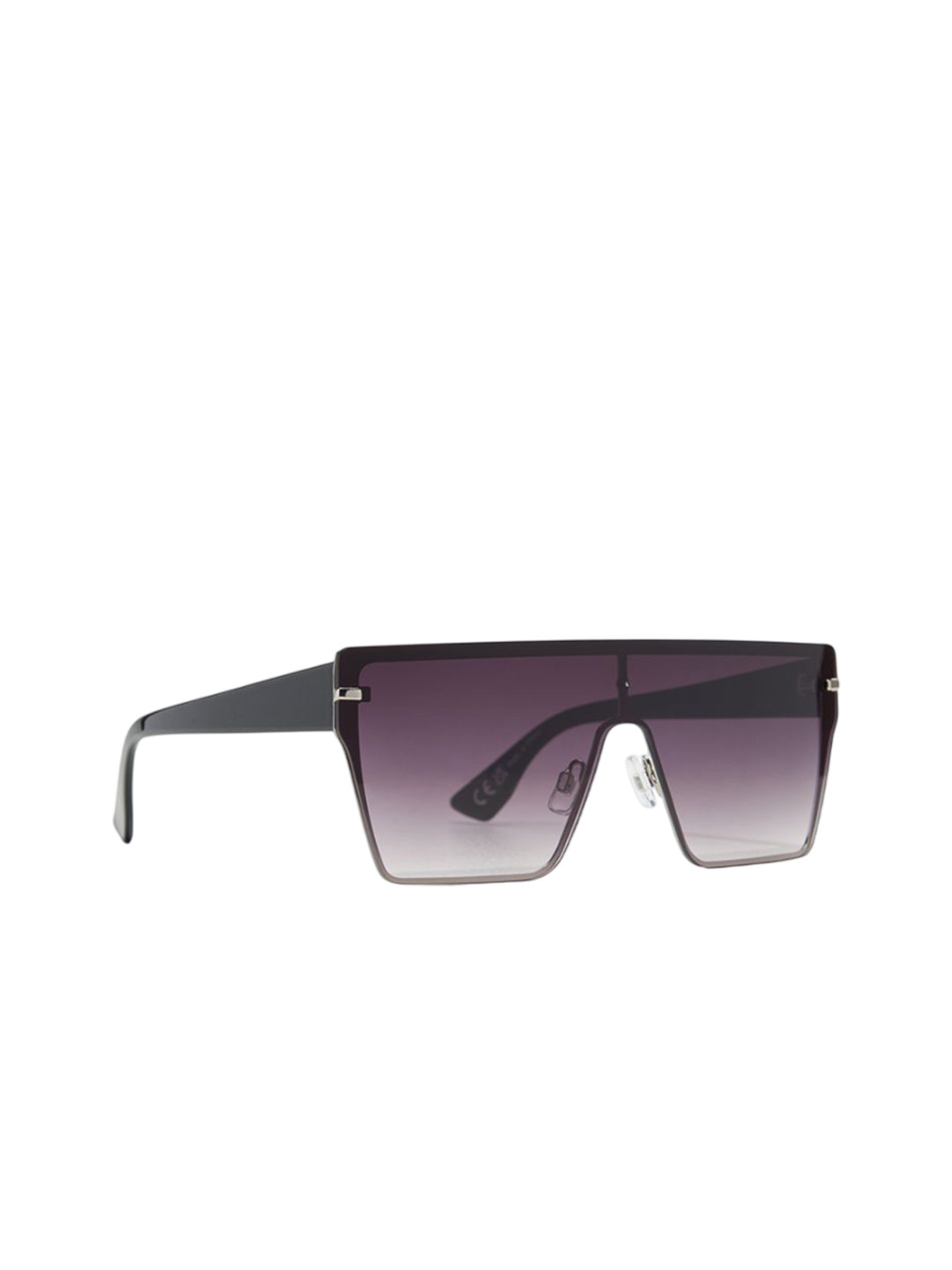 ALDO Women Square Sunglasses GAVENANY971-BLACK/SILVER MULTI