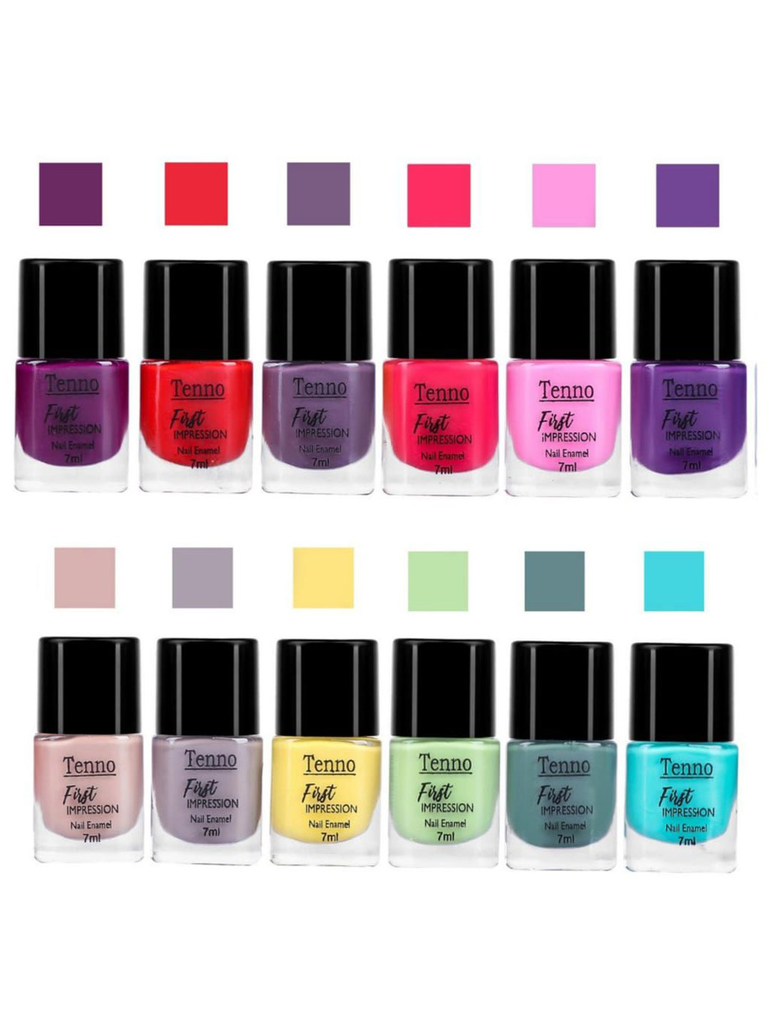 Tenno Set Of 12 First Impression Nail Enamel - 7 ml - Combo 23
