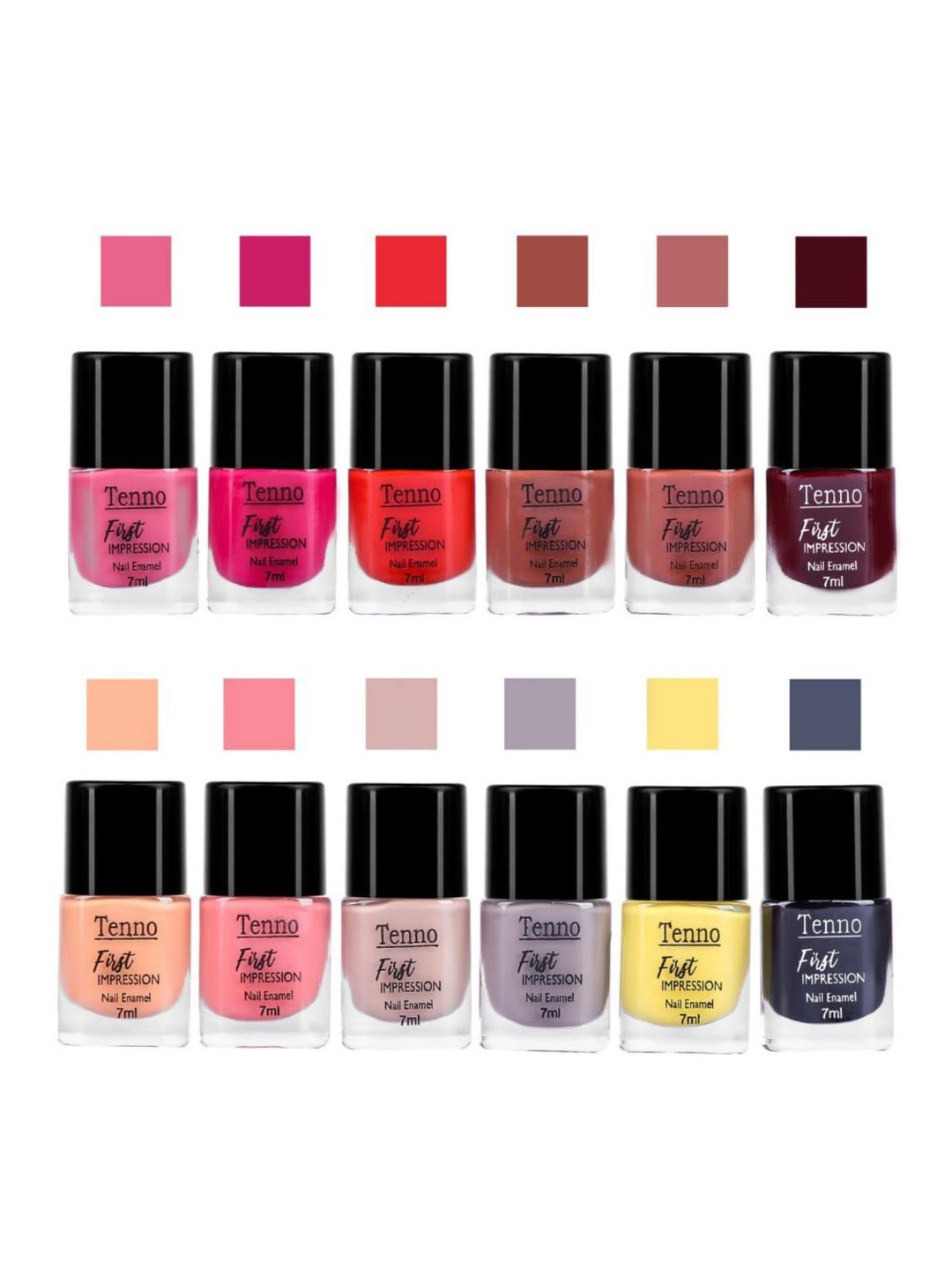 Tenno Set Of 12 First Impression Nail Enamel - 7 ml - Combo 13