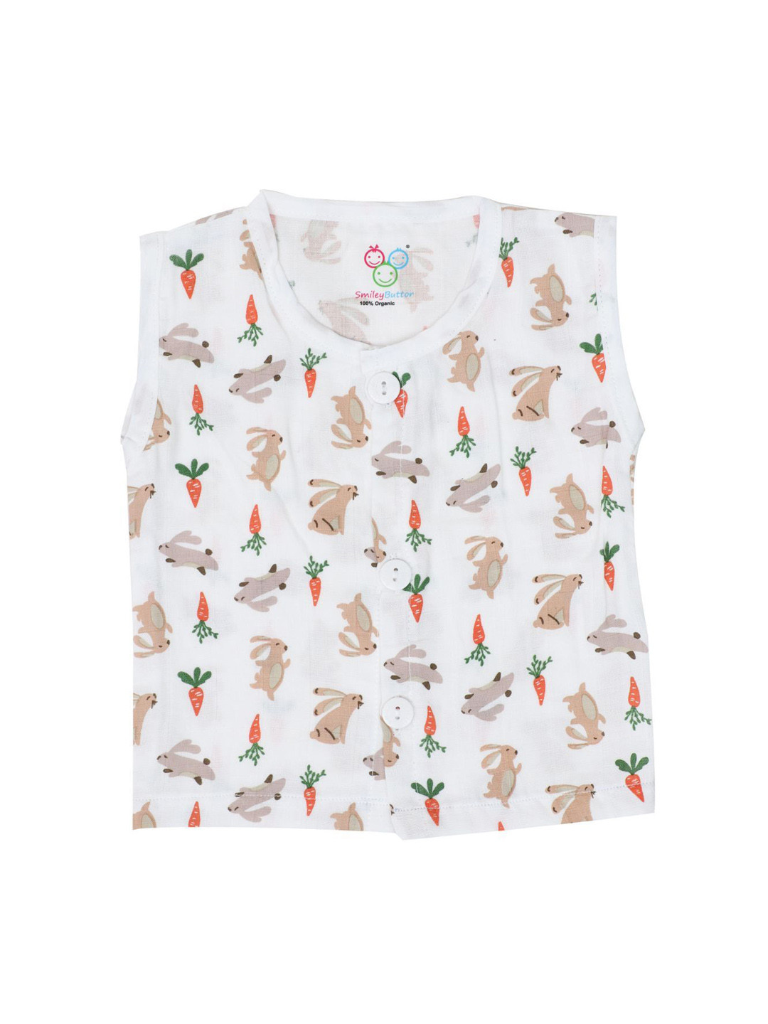 SMILEY BUTTONS Kids Graphic Printed Round Neck Jhabla Innerwear Vests