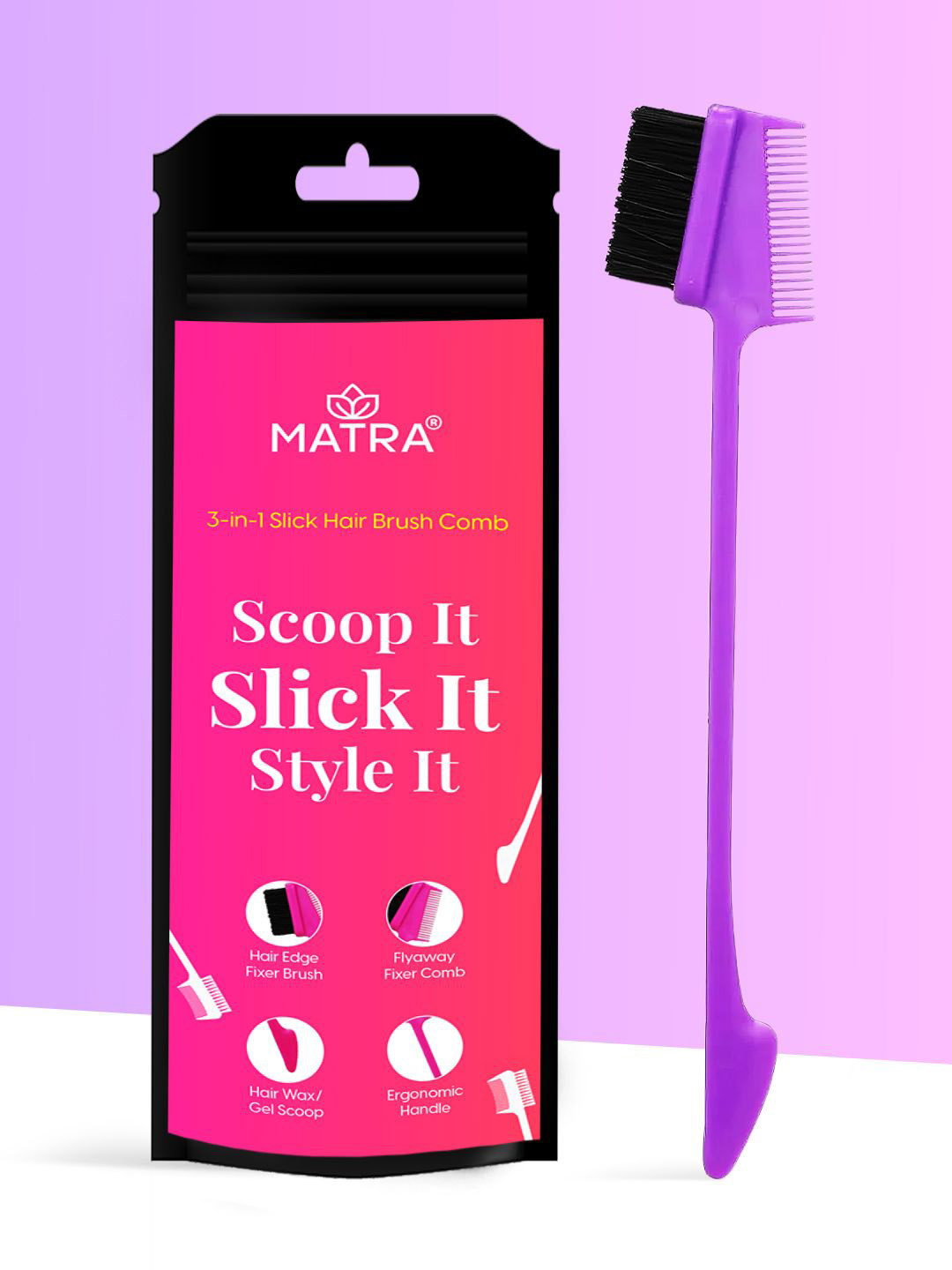 MATRA 3 In 1 Stick Military Hair Brush Comb