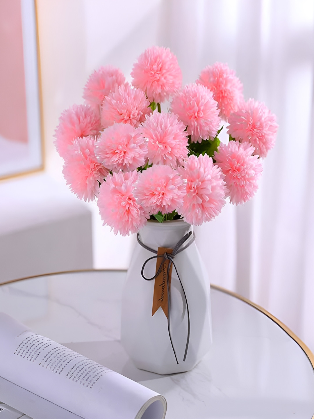 Homesake Pink 2 Pieces Hanging Chrysanthemum Artificial Flower