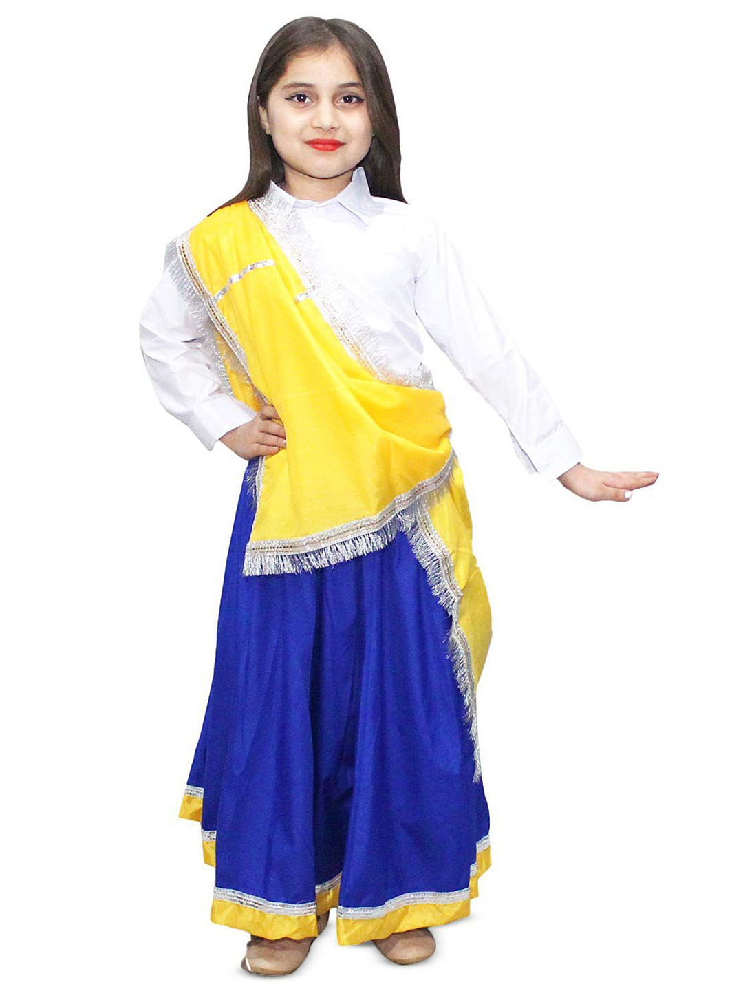 Kaku Fancy dresses Girls Shirt & Skirt With Dupatta Navratri Garba Dress