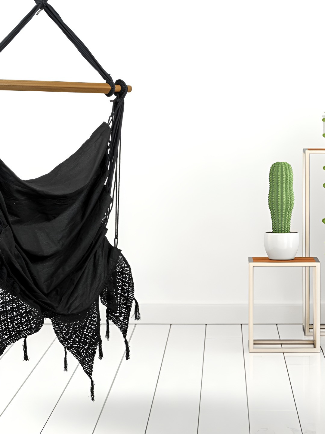 Swingzy Black Petal Design Cotton Hanging Swing Chair