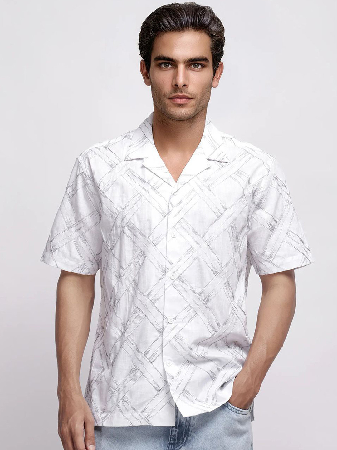 RARE RABBIT Lina Men Comfort Opaque Printed Casual Shirt