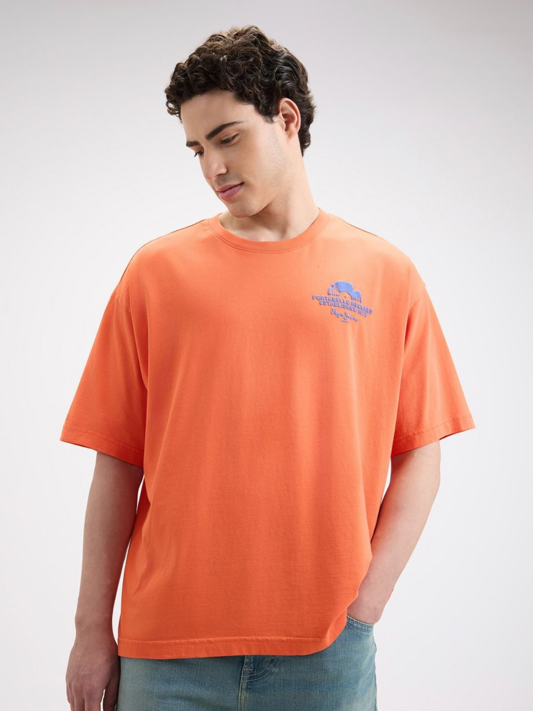 Pepe Jeans Men  Back Print Short Sleeve Oversized T-Shirt