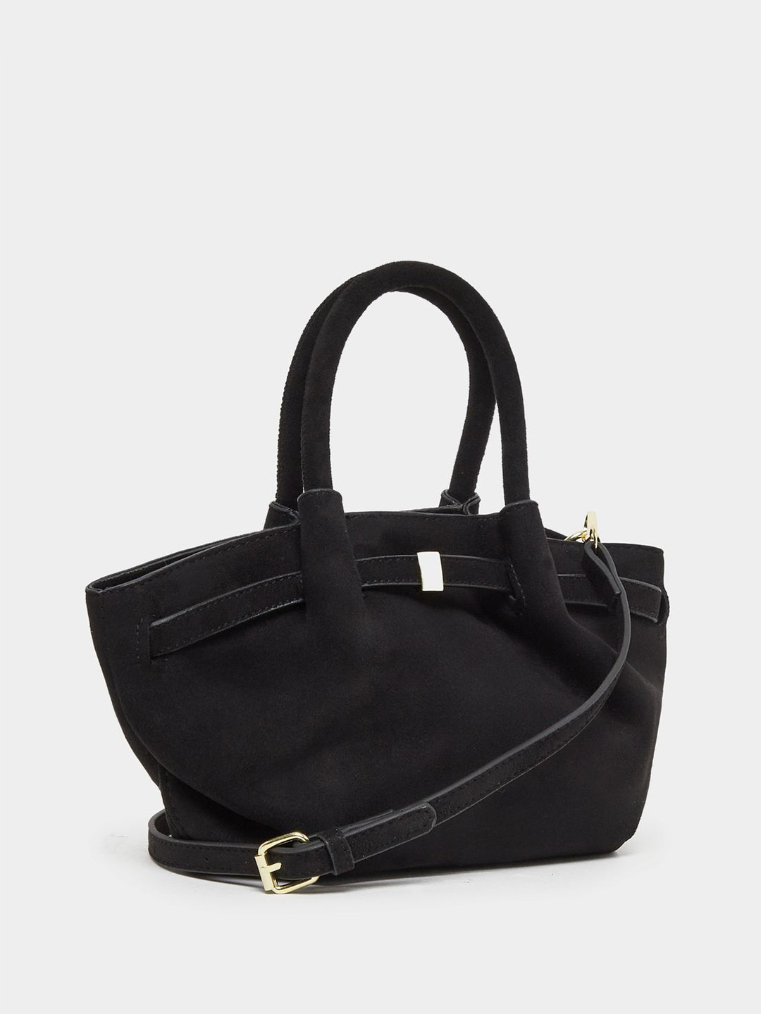 Styli Textured PU Bucket Belt Detail Handheld Bag