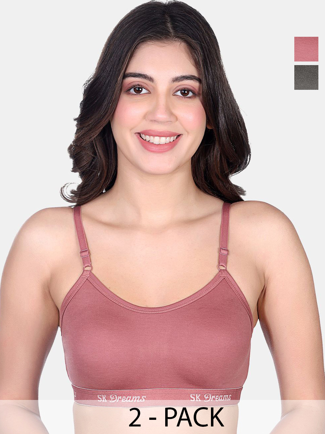 SKDREAMS  Women Non Padded Non-Wired Pack of 2 Sports Bra Combo