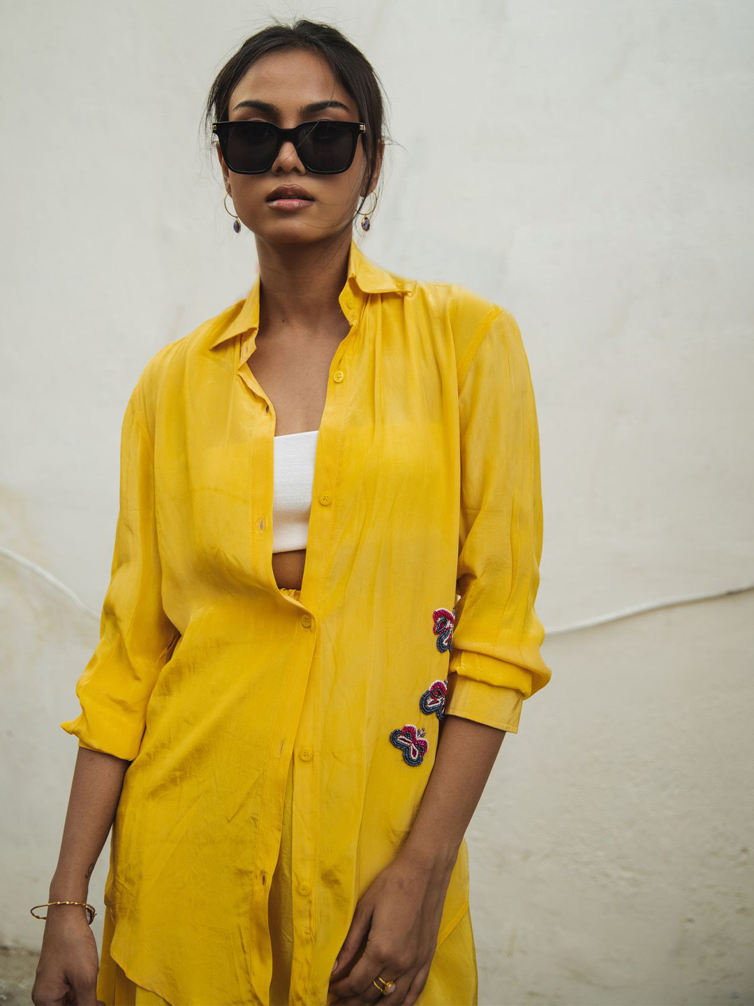 IMROZ HOUSE Women Mandarin Collar Shirt Style Top