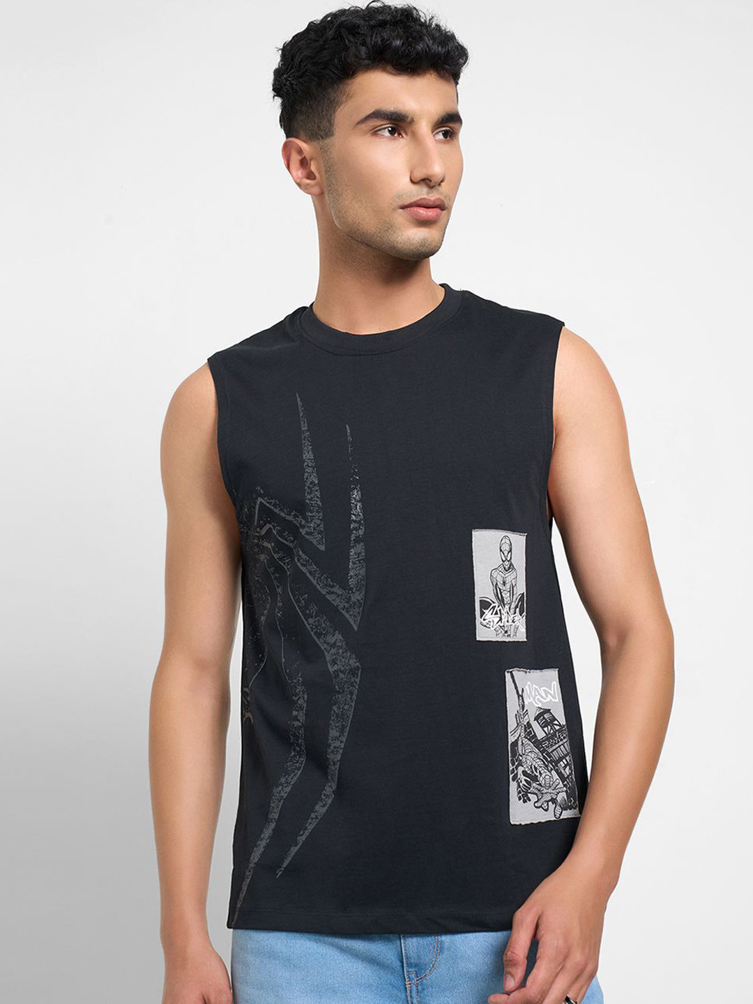 SF JEANS by Pantaloons Round Neck Printed Gym Vest 8909230330586