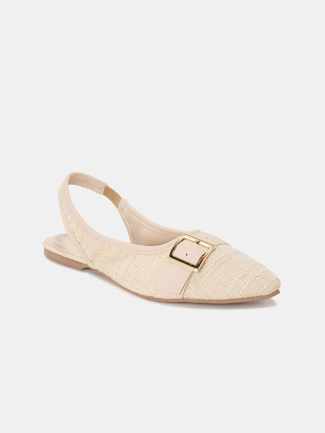 Forever Glam by Pantaloons Women Textured Pointed Toe Slingback Flats