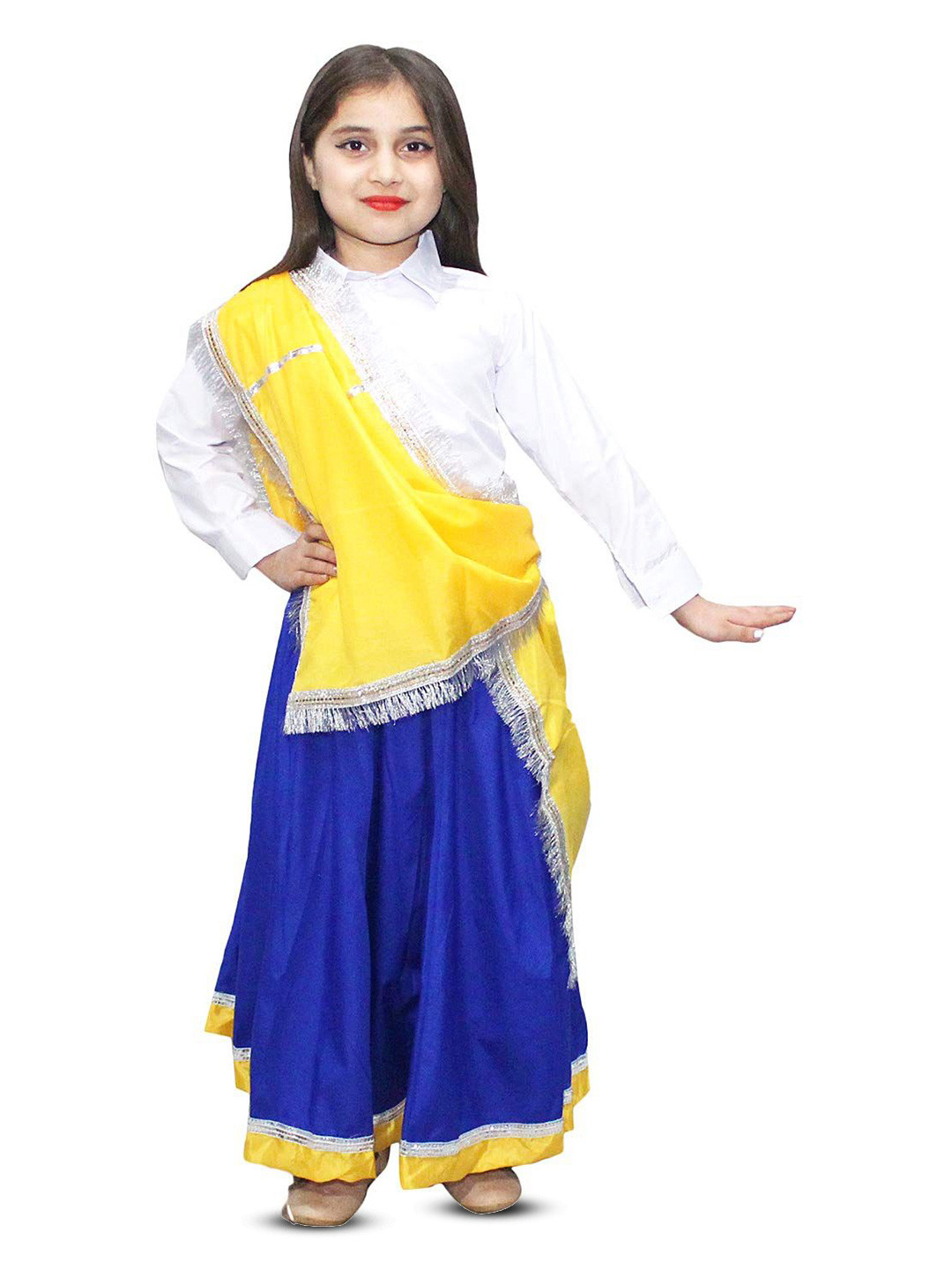 Kaku Fancy dresses Girls Shirt & Skirt With Dupatta Navratri Garba Dress