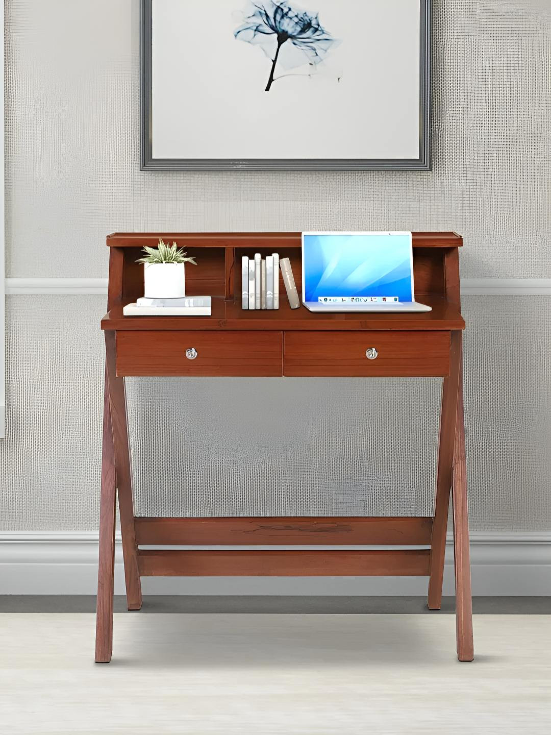 DZYN Furnitures Brown Wooden Writing Table