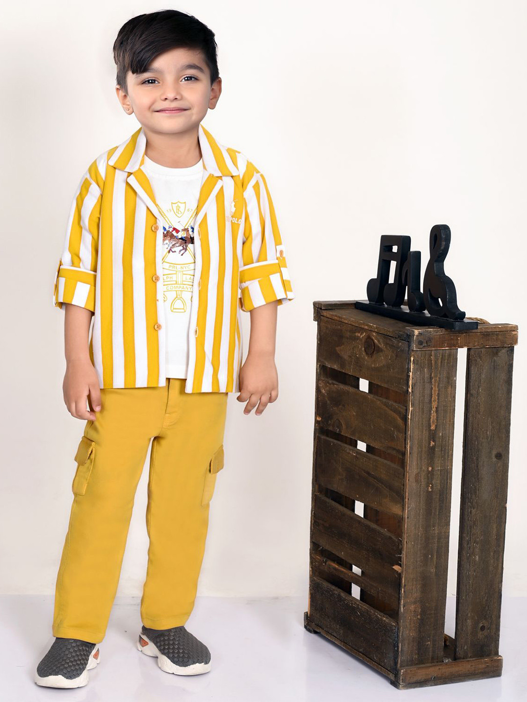 Bad Boys Printed Pure Cotton T-shirt and Shirt With Trousers