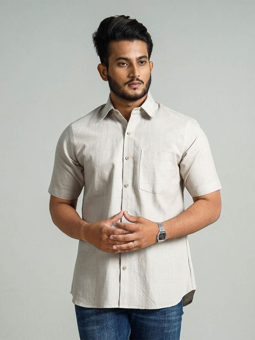 iTokri Striped Spread Collar Shirt