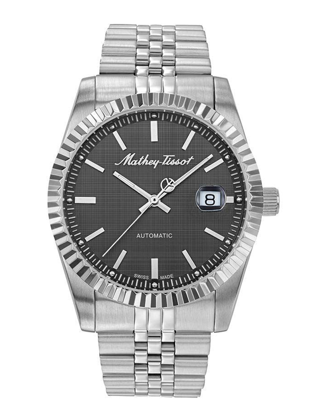 Mathey-Tissot Swiss Made Men Mathy III Automatic Grey Dial Analog Watch H1810ATAS