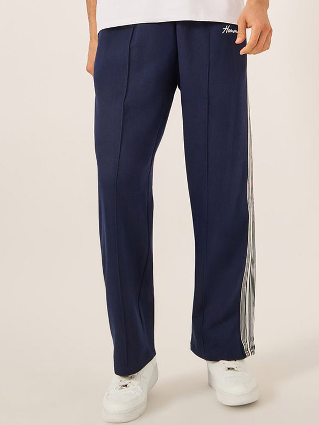 Styli Men Wide Pintuck Open Hem Oversize Jogger