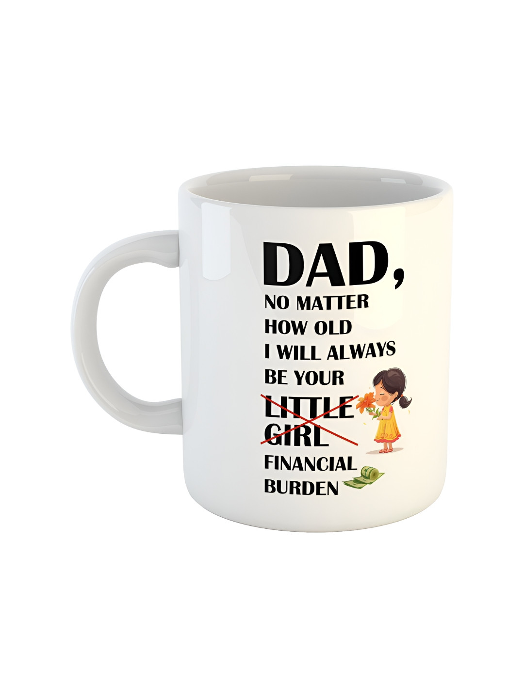 ARTBUG Flask Shaped White Typography Ceramic Microwave Safe Mug-330ml