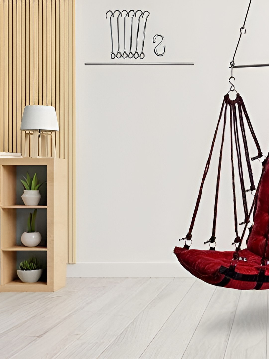 Swingzy Red & Black Rectangle-Shaped Hammock Swing Chair