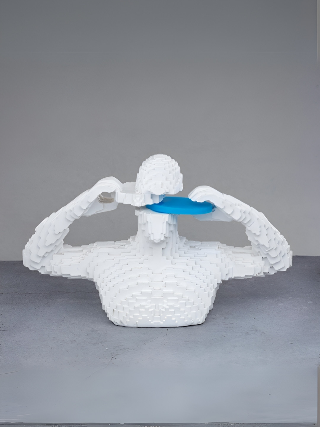 SMOKEY COCKTAIL Building Block White Polyresin Glossy Home Office Medium Showpiece - 9.1 Inches