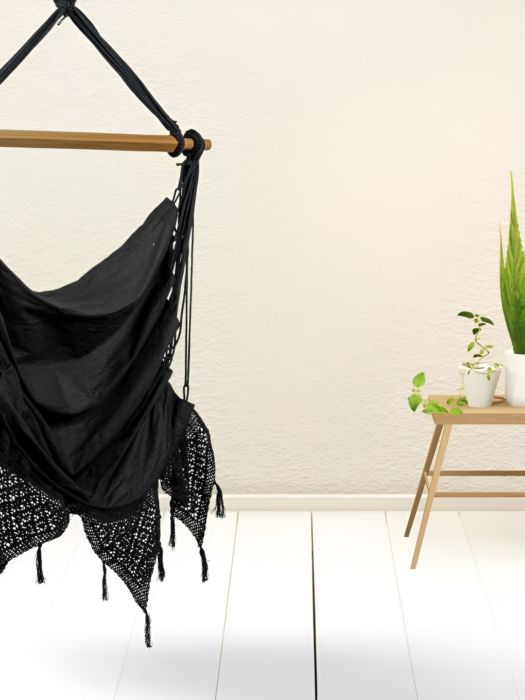 Swingzy Black Hammock Hanging Swing WithCushion