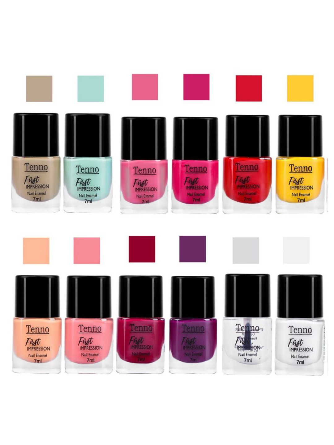 Tenno Set Of 12 First Impression Nail Enamel - 7 ml - Combo 22