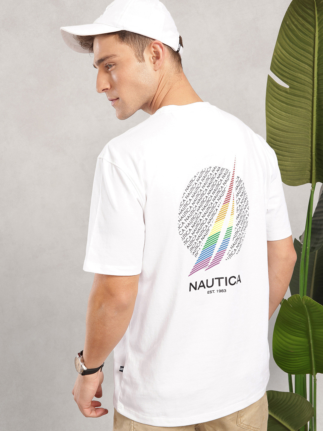 Nautica Pride Collection Brand Logo Printed Pure Cotton Relaxed Fit T-shirt