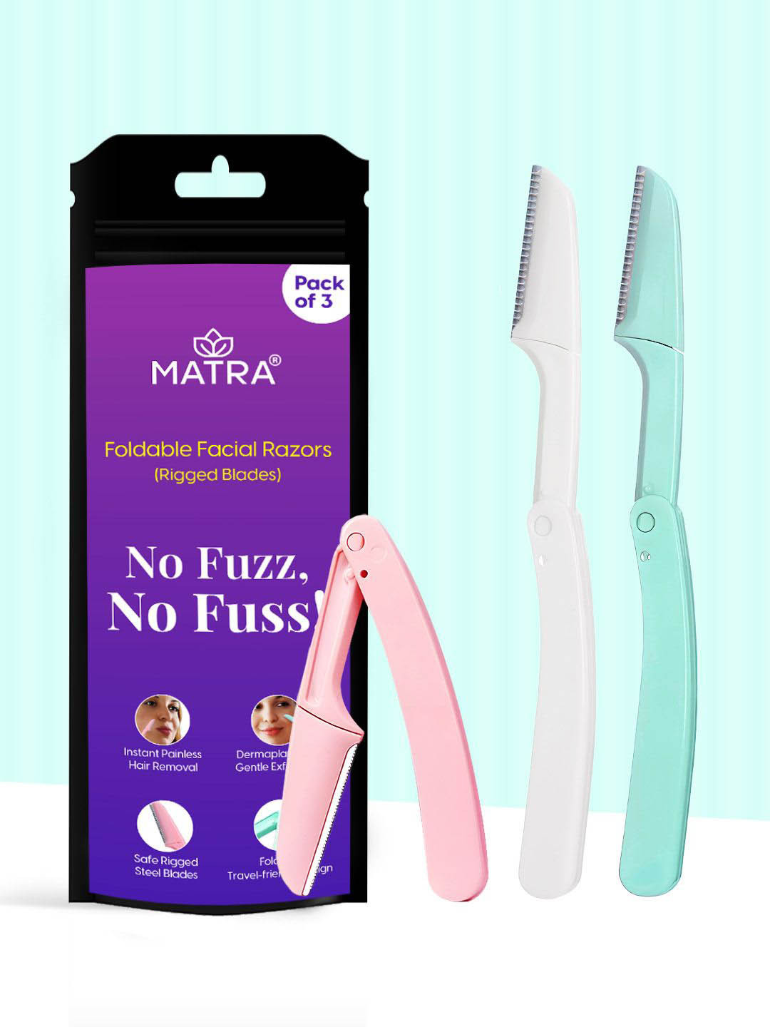 MATRA Set Of 3 Foldable Face & Eyebrow Razors