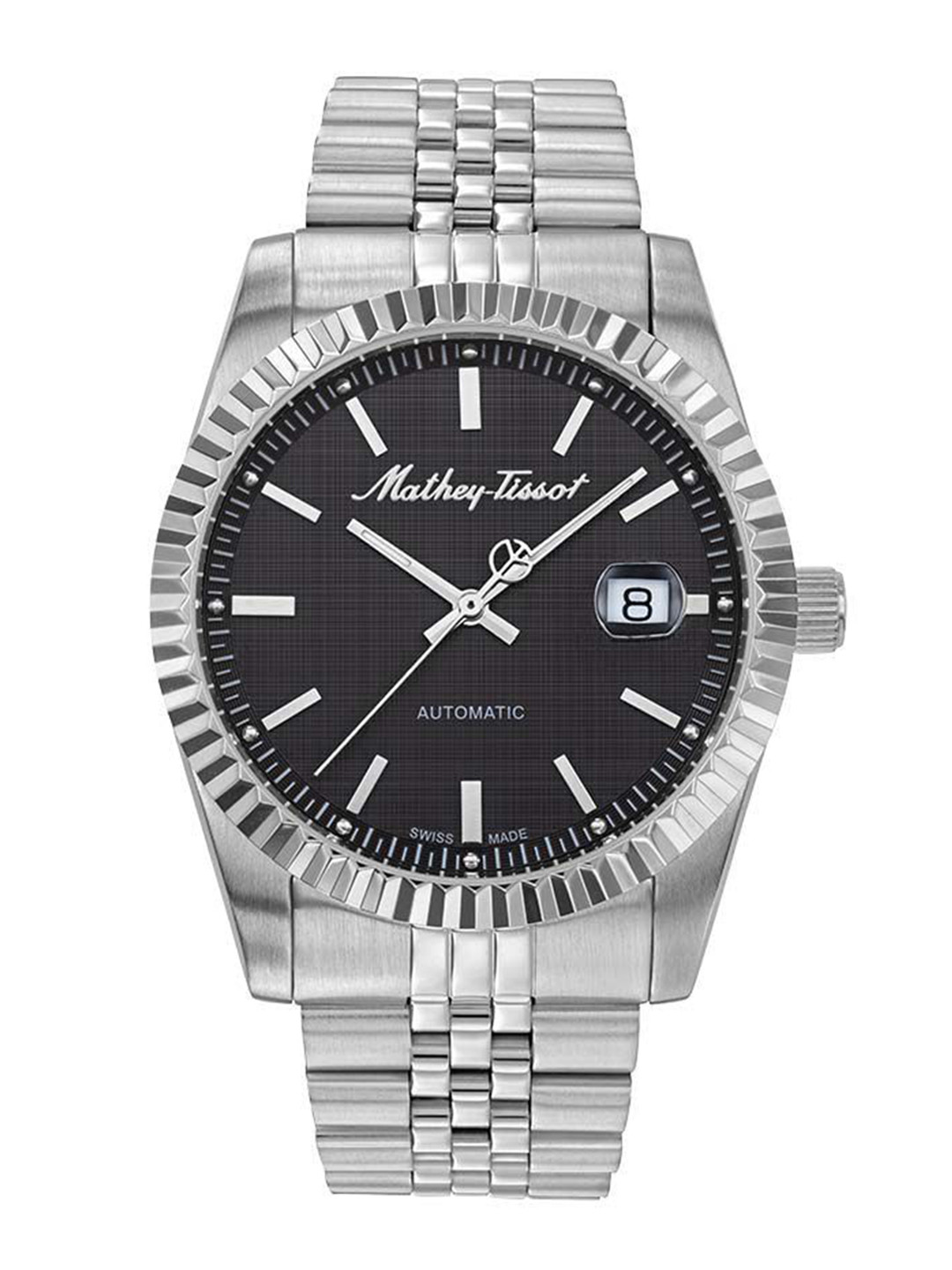 Mathey-Tissot Swiss Made Men Mathy III Automatic Black Dial Analog Watch H1810ATAN