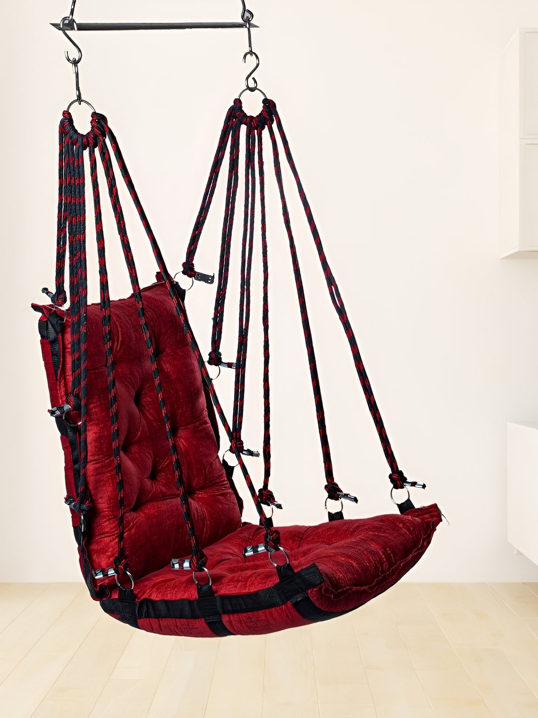 Swingzy Red Hammock Hanging Swing With Cushion