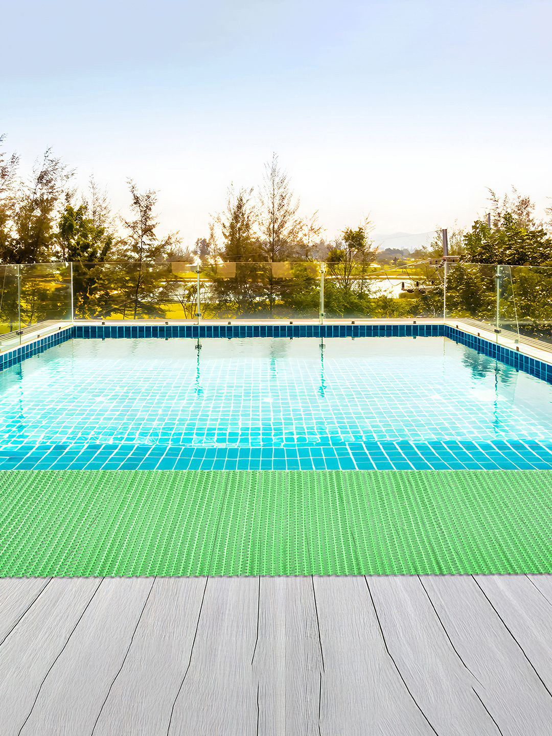 Kuber Industries Green Self-Design Anti-Skid Bath Mat