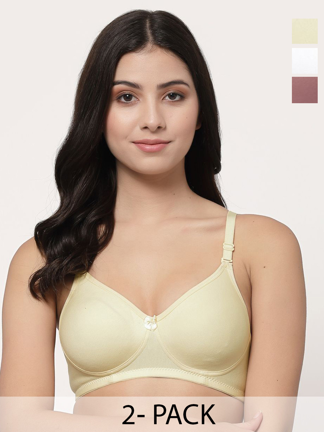 College Girl cg1301 Women Pack Of 3 Seamless Non Padded Full Coverage Bra