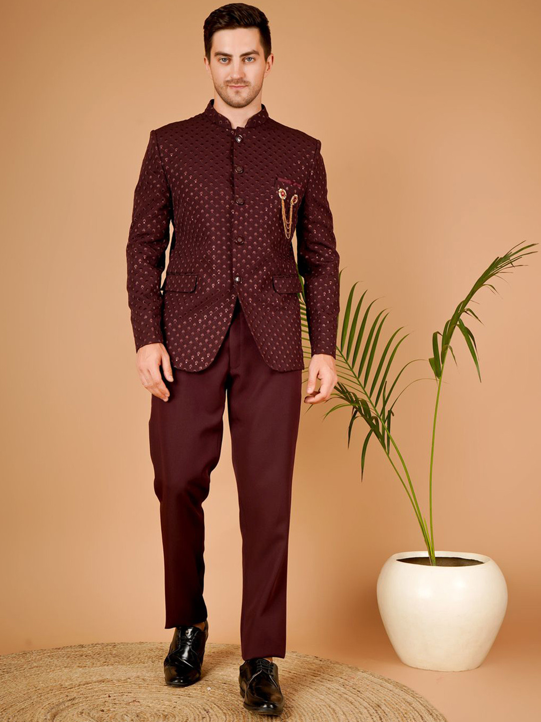 Dulha Ghar Embroidered Mandarin Collar Suits